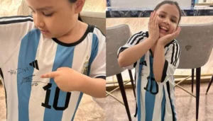 Lionel Messi gifts signed Argentina Jersey to MS Dhoni's daughter