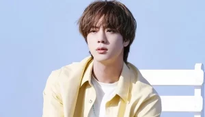 Jin of the K-pop group BTS makes a request to his fans via a pre-recorded video. He began his service in December of last year.
