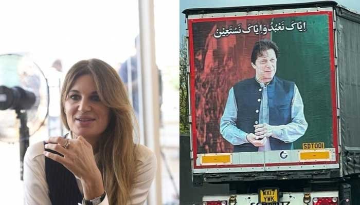 Jemima Khan shares Imran Khan's truck painting spotted on UK highway