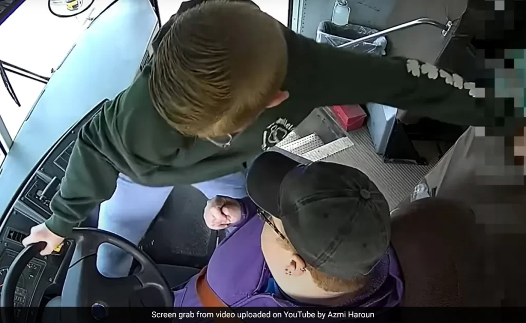 Watch: Class 7 student in US saves others as bus driver falls unconscious