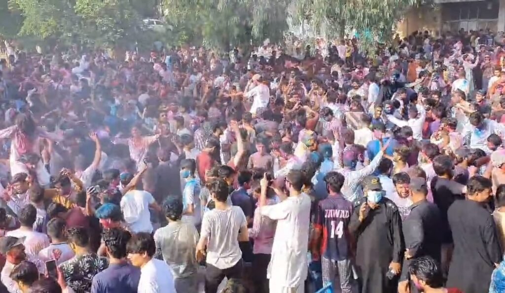 Netizens react as students celebrate Holi at Quaid-i-Azam University