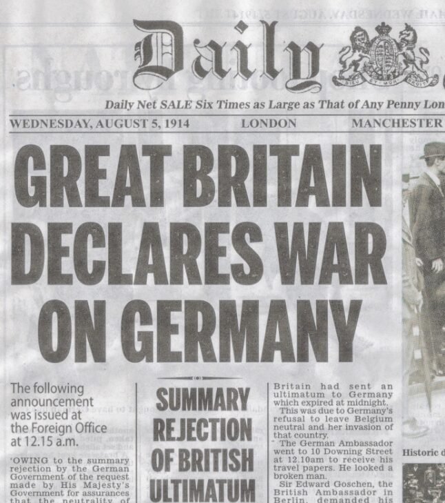 Reasons behind Britain's involvement in World War 1