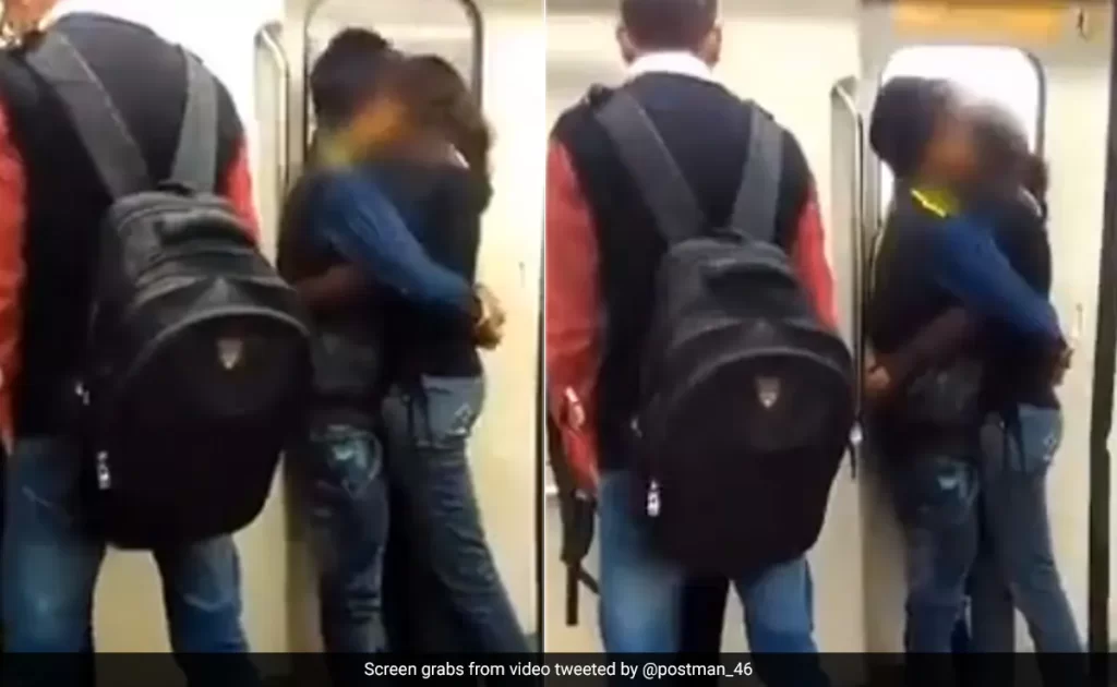 Another video of couple kissing in Delhi Metro Coach goes viral