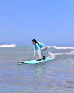 Mawra Hocane swimwear surfing session