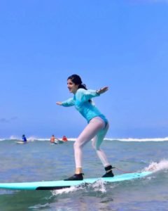 Mawra Hocane swimwear surfing session