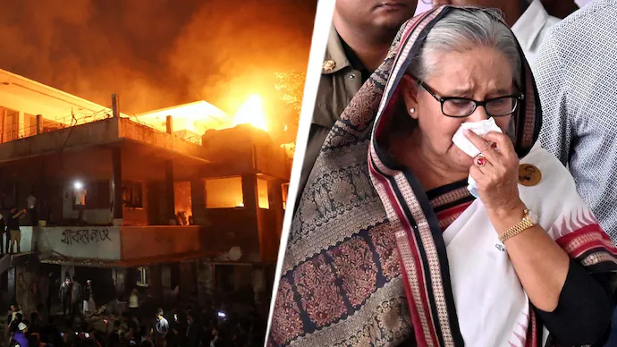 Bangladesh protesters set fire to Sheikh Mujibs historic home