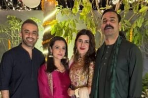 Momal Sheikh, husband leave for Saudi Arabia to kick off Kubra Gohar wedding festivities