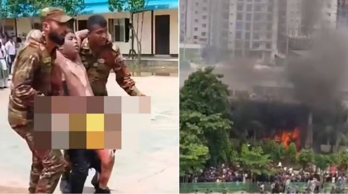 Bangladesh Air Force jet crashes into school, killing 16 and injuring over 100