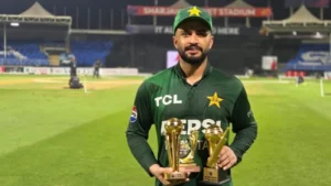 What records did Mohammad Nawaz break against Afghanistan in the tri-series final?