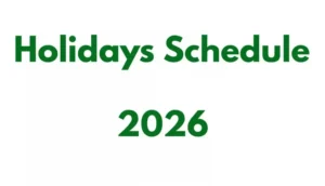 Expected public holidays schedule for 2026 revealed