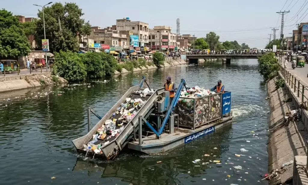 Punjab Launches Pakistan’s First Skimming Boat to Clear Plastic Waste from Canals