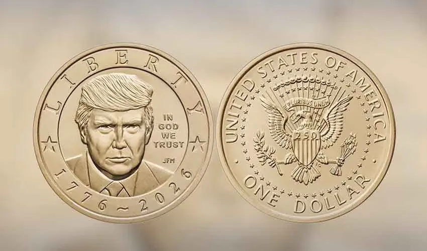 US Mint Unveils Trump $1 Commemorative Coin for 250th Anniversary